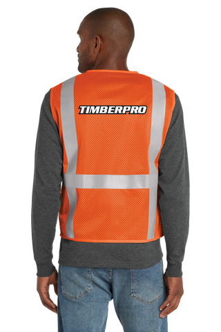 CornerStone® ANSI 107 Class 2 Mesh Six-Pocket Zippered Vest (Printed)