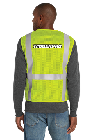 CornerStone® ANSI 107 Class 2 Mesh Six-Pocket Zippered Vest (Printed)
