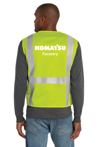 CornerStone® ANSI 107 Class 2 Mesh Six-Pocket Zippered Vest (Printed)